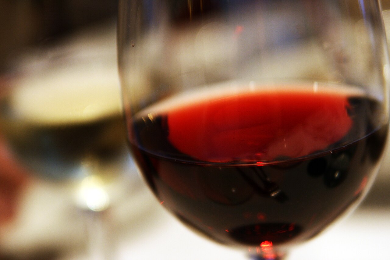 A real glass of red wine